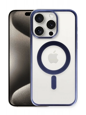 Newface iPhone 15 Pro Max Kılıf Erozi Magsafe Kapak - Lacivert