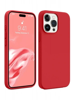 Newface iPhone 15 Pro Max Kılıf First Silikon - Kırmızı