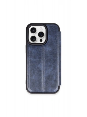 Newface iPhone 15 Pro Max Kılıf Flip Cover - Lacivert