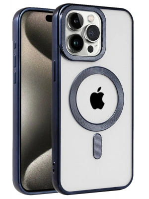 Newface iPhone 15 Pro Max Kılıf Kronos Magsafe Kapak - Lacivert