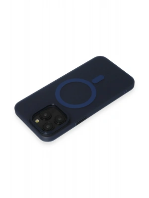 Newface iPhone 15 Pro Max Kılıf Lodos Magneticsafe Mat Kapak - Mavi