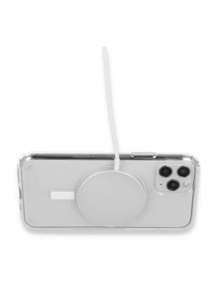 Newface iPhone 15 Pro Max Kılıf Magneticsafe Şeffaf Silikon - Şeffaf