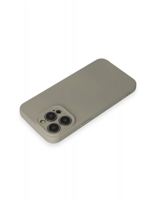 Newface iPhone 15 Pro Max Kılıf Nano içi Kadife Silikon - Beyaz Titanyum