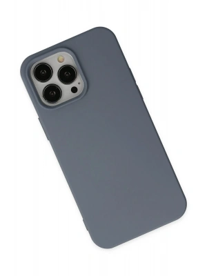 Newface iPhone 15 Pro Max Kılıf Nano içi Kadife Silikon - Gri