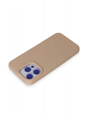 Newface iPhone 15 Pro Max Kılıf Nano içi Kadife Silikon - Pudra