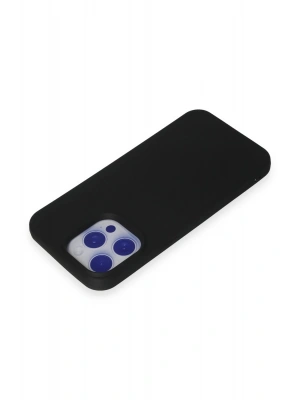 Newface iPhone 15 Pro Max Kılıf Nano içi Kadife Silikon - Siyah