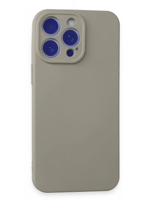 Newface iPhone 15 Pro Max Kılıf Nano içi Kadife Silikon - Titan Gri