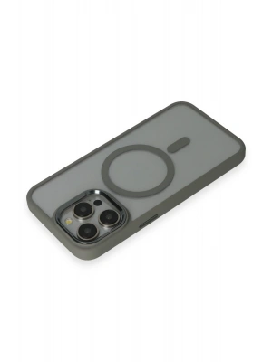 Newface iPhone 15 Pro Max Kılıf Room Magneticsafe Silikon - Gri