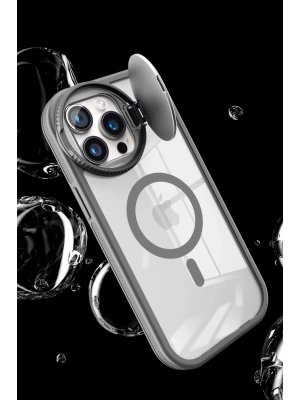 Newface iPhone 15 Pro Max Kılıf Teleskop Lens Magsafe Silikon Kapak - Koyu Yeşil