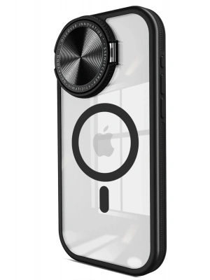 Newface iPhone 15 Pro Max Kılıf Teleskop Lens Magsafe Silikon Kapak - Siyah