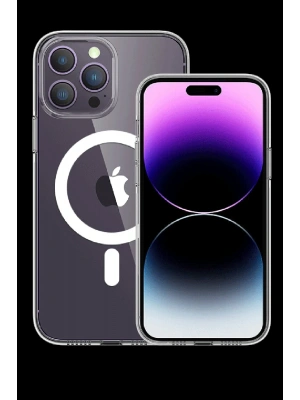 Newface iPhone 15 Pro Max Kılıf Tron Şeffaf Magsafe Kapak - Şeffaf