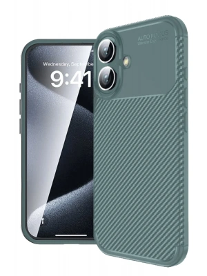Newface iPhone 16 Kılıf Auto Focus Karbon Kapak - Koyu Yeşil
