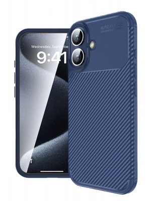Newface iPhone 16 Kılıf Auto Focus Karbon Kapak - Lacivert