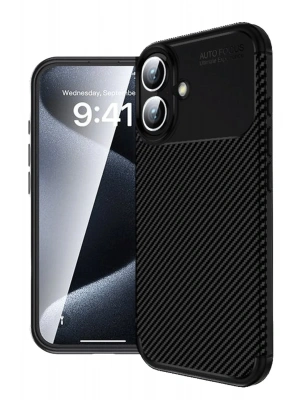 Newface iPhone 16 Kılıf Auto Focus Karbon Kapak - Siyah