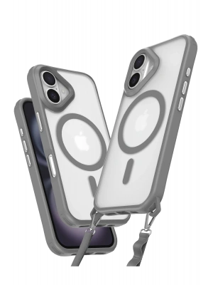 Newface iPhone 16 Kılıf Enka Magsafe Silikon Kılıf - Titan Gri