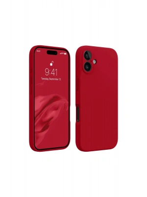 Newface iPhone 16 Kılıf First Silikon - Kırmızı