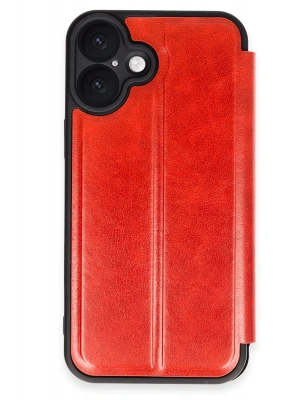 Newface iPhone 16 Kılıf Flip Cover - Kırmızı