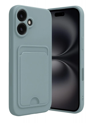 Newface iPhone 16 Kılıf Kelvin Kartvizitli Silikon - Açık Yeşil