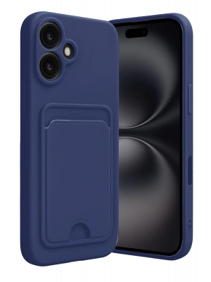 Newface iPhone 16 Kılıf Kelvin Kartvizitli Silikon - Lacivert