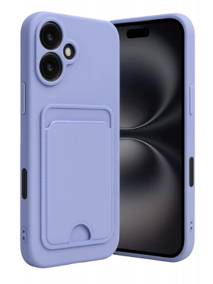 Newface iPhone 16 Kılıf Kelvin Kartvizitli Silikon - Lila