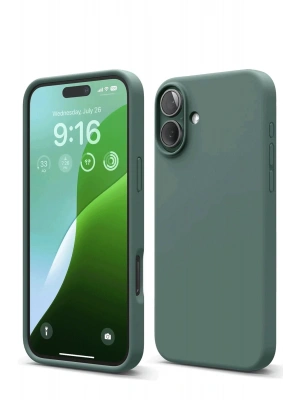 Newface iPhone 16 Kılıf Nano içi Kadife Silikon - Koyu Yeşil