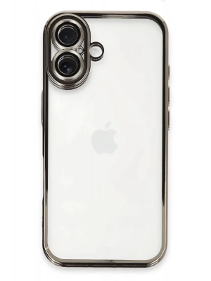 Newface iPhone 16 Kılıf Razer Lensli Silikon - Titanyum Gri