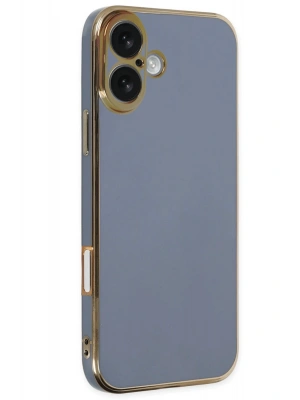 Newface iPhone 16 Kılıf Volet Silikon - Mavi