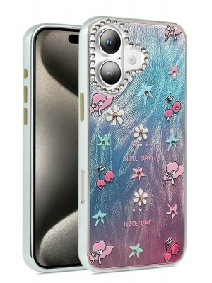 Newface iPhone 16 Plus Kılıf Blade Aynalı Desenli Kapak - Desen 4