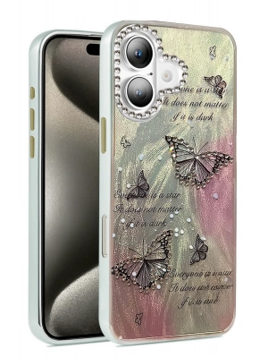 Newface iPhone 16 Plus Kılıf Blade Aynalı Desenli Kapak - Desen 6