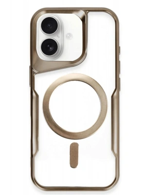 Newface iPhone 16 Plus Kılıf Boyi Magsafe Silikon Kapak - Kahverengi