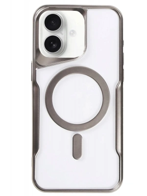 Newface iPhone 16 Plus Kılıf Boyi Magsafe Silikon Kapak - Titan Gri