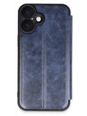 Newface iPhone 16 Plus Kılıf Flip Cover - Lacivert
