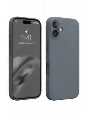 Newface iPhone 16 Plus Kılıf Nano içi Kadife Silikon - Gri