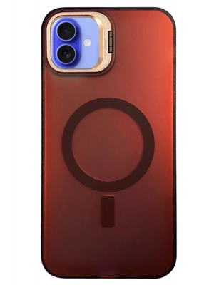 Newface iPhone 16 Plus Kılıf Primera Magsafe Standlı Kapak - Bordo