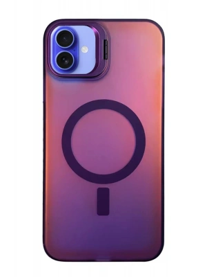 Newface iPhone 16 Plus Kılıf Primera Magsafe Standlı Kapak - Derin Mor