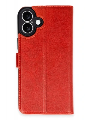 Newface iPhone 16 Plus Kılıf Trend S Plus Kapaklı Kılıf - Kırmızı