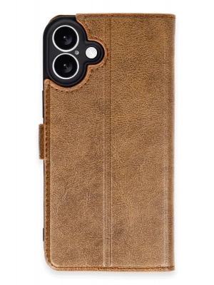 Newface iPhone 16 Plus Kılıf Trend S Plus Kapaklı Kılıf - Taba