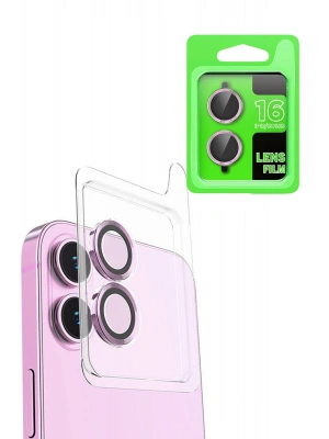 Newface iPhone 16 Plus Raze Metal Kamera Lens - Pembe