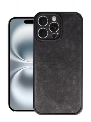 Newface iPhone 16 Pro Kılıf Aras Deri Kapak - Siyah