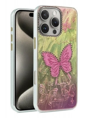 Newface iPhone 16 Pro Kılıf Blade Aynalı Desenli Kapak - Desen 5