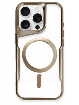 Newface iPhone 16 Pro Kılıf Boyi Magsafe Silikon Kapak - Kahverengi