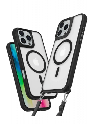 Newface iPhone 16 Pro Kılıf Enka Magsafe Silikon Kılıf - Siyah