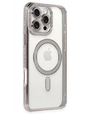 Newface iPhone 16 Pro Kılıf Joke Simli Magneticsafe Kılıf - Pembe