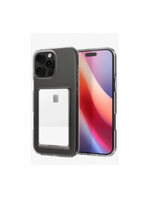 Newface iPhone 16 Pro Kılıf Kart Şeffaf Silikon - Şeffaf
