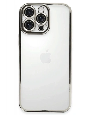 Newface iPhone 16 Pro Kılıf Razer Lensli Silikon - Gümüş