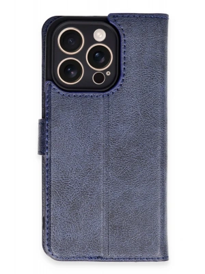 Newface iPhone 16 Pro Kılıf Trend S Plus Kapaklı Kılıf - Lacivert