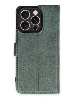 Newface iPhone 16 Pro Kılıf Trend S Plus Kapaklı Kılıf - Yeşil