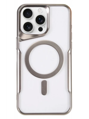 Newface iPhone 16 Pro Max Kılıf Boyi Magsafe Silikon Kapak - Gümüş