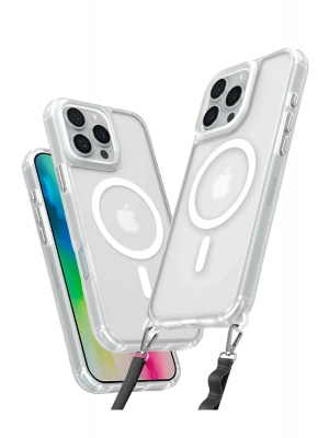 Newface iPhone 16 Pro Max Kılıf Enka Magsafe Silikon Kılıf - Şeffaf