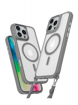 Newface iPhone 16 Pro Max Kılıf Enka Magsafe Silikon Kılıf - Titan Gri